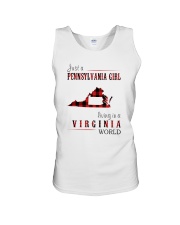 JUST A PENNSYLVANIA GIRL IN A VIRGINIA WORLD Unisex Tank thumbnail