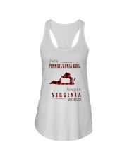 JUST A PENNSYLVANIA GIRL IN A VIRGINIA WORLD Ladies Flowy Tank thumbnail