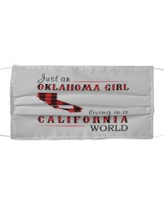 JUST AN OKLAHOMA GIRL IN A CALIFORNIA WORLD Cloth face mask thumbnail