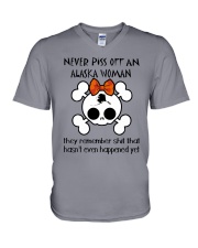 NEVER PISS OFF AN ALASKA WOMAN V-Neck T-Shirt thumbnail