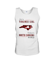JUST A VIRGINIA GIRL IN A NORTH CAROLINA WORLD Unisex Tank thumbnail