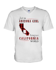 JUST AN ARIZONA GIRL IN A CALIFORNIA WORLD V-Neck T-Shirt thumbnail