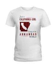 JUST A CALIFORNIA GIRL IN AN ARKANSAS WORLD Ladies T-Shirt thumbnail