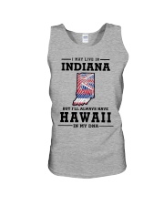 LIVE IN INDIANA BUT I'LL HAVE HAWAII IN MY DNA Unisex Tank thumbnail