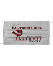 JUST A CALIFORNIA GIRL IN AN ILLINOIS WORLD Cloth face mask thumbnail