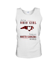 JUST AN OHIO GIRL IN A NORTH CAROLINA WORLD Unisex Tank thumbnail
