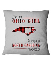 JUST AN OHIO GIRL IN A NORTH CAROLINA WORLD Square Pillowcase thumbnail