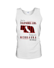 JUST A CALIFORNIA GIRL IN A NEBRASKA WORLD Unisex Tank thumbnail