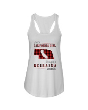 JUST A CALIFORNIA GIRL IN A NEBRASKA WORLD Ladies Flowy Tank thumbnail