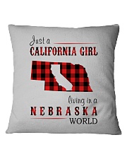 JUST A CALIFORNIA GIRL IN A NEBRASKA WORLD Square Pillowcase thumbnail