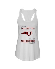 JUST AN INDIANA GIRL IN A NORTH CAROLINA WORLD Ladies Flowy Tank thumbnail