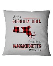 JUST A GEORGIA GIRL IN A MASSACHUSETTS WORLD Square Pillowcase thumbnail