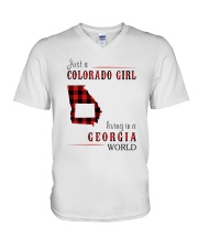JUST A COLORADO GIRL IN A GEORGIA WORLD V-Neck T-Shirt thumbnail