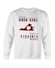 JUST AN OHIO GIRL IN A VIRGINIA WORLD Crewneck Sweatshirt thumbnail