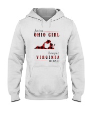 JUST AN OHIO GIRL IN A VIRGINIA WORLD Hooded Sweatshirt front