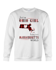 JUST AN OHIO GIRL IN A MASSACHUSETTS WORLD Crewneck Sweatshirt thumbnail