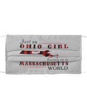 JUST AN OHIO GIRL IN A MASSACHUSETTS WORLD Cloth face mask thumbnail
