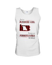 JUST A MISSOURI GIRL IN A PENNSYLVANIA WORLD Unisex Tank thumbnail