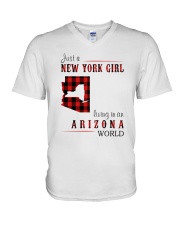 JUST A NEW YORK GIRL IN AN ARIZONA WORLD V-Neck T-Shirt thumbnail