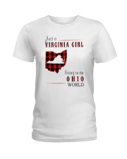 JUST A VIRGINIA GIRL IN AN OHIO WORLD Ladies T-Shirt thumbnail