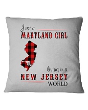 JUST A MARYLAND GIRL IN A NEW JERSEY WORLD Square Pillowcase thumbnail