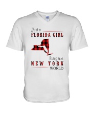JUST A FLORIDA GIRL IN A NEW YORK WORLD V-Neck T-Shirt thumbnail