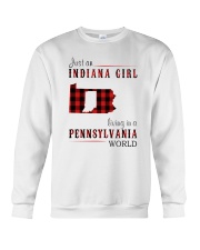 JUST AN INDIANA GIRL IN A PENNSYLVANIA WORLD Crewneck Sweatshirt thumbnail