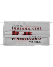 JUST AN INDIANA GIRL IN A PENNSYLVANIA WORLD Cloth face mask thumbnail