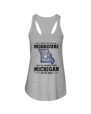 LIVE IN MISSOURI BUT I'LL HAVE MICHIGAN IN MY DNA Ladies Flowy Tank thumbnail