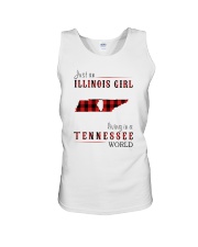 JUST AN ILLINOIS GIRL IN A TENNESSEE WORLD Unisex Tank thumbnail