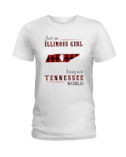 JUST AN ILLINOIS GIRL IN A TENNESSEE WORLD Ladies T-Shirt thumbnail