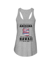 LIVE IN ARIZONA BUT I'LL HAVE HAWAII IN MY DNA Ladies Flowy Tank thumbnail