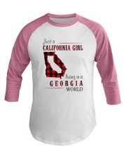 JUST A CALIFORNIA GIRL IN A GEORGIA WORLD Baseball Tee thumbnail