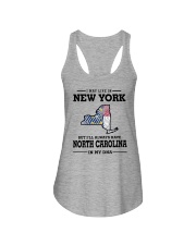 LIVE IN NEW YORK BUT NORTH CAROLINA IN MY DNA Ladies Flowy Tank thumbnail