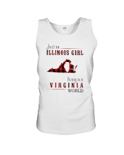 JUST AN ILLINOIS GIRL IN A VIRGINIA WORLD Unisex Tank thumbnail
