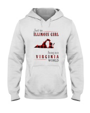 JUST AN ILLINOIS GIRL IN A VIRGINIA WORLD Hooded Sweatshirt front