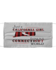 JUST A CALIFORNIA GIRL IN A CONNECTICUT WORLD Cloth face mask thumbnail