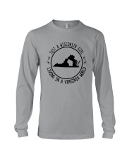 WISCONSIN GIRL LIVING IN VIRGINIA WORLD Long Sleeve Tee thumbnail