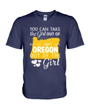 YOU CAN'T TAKE OREGON OUT OF THE GIRL V-Neck T-Shirt thumbnail