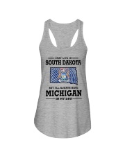 LIVE IN SOUTH DAKOTA BUT MICHIGAN IN MY DNA Ladies Flowy Tank thumbnail