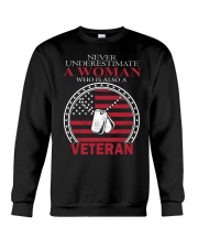 Never underestimate Female Veterans Crewneck Sweatshirt front