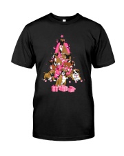 Breast Cancer Boxer Christmas Tree Classic T-Shirt front