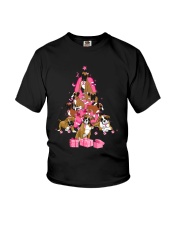 Breast Cancer Boxer Christmas Tree Youth T-Shirt tile