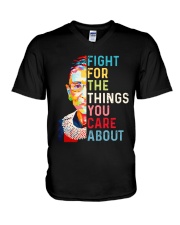 Fight For The Things You Care About V-Neck T-Shirt tile