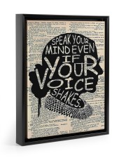 Speak Your Mind Even If Your Voice Shakes Floating Framed Canvas Prints Black tile