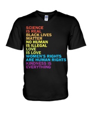 Science Is Real Black Lives Matter V-Neck T-Shirt tile