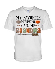My Favorite Pumkins Call Me Grandma V-Neck T-Shirt tile