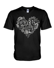 Science Heart Style 1 V-Neck T-Shirt tile