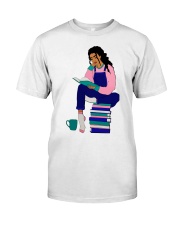 Girl Reading Book Premium Fit Mens Tee tile