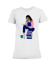 Girl Reading Book Premium Fit Ladies Tee tile